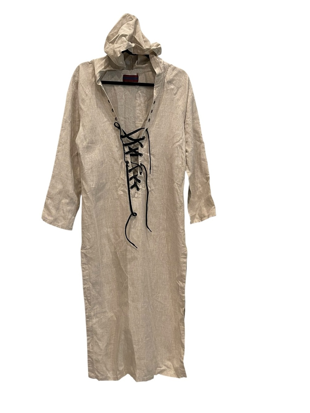 Albus Lumen beige linen hoodie dress Size:6